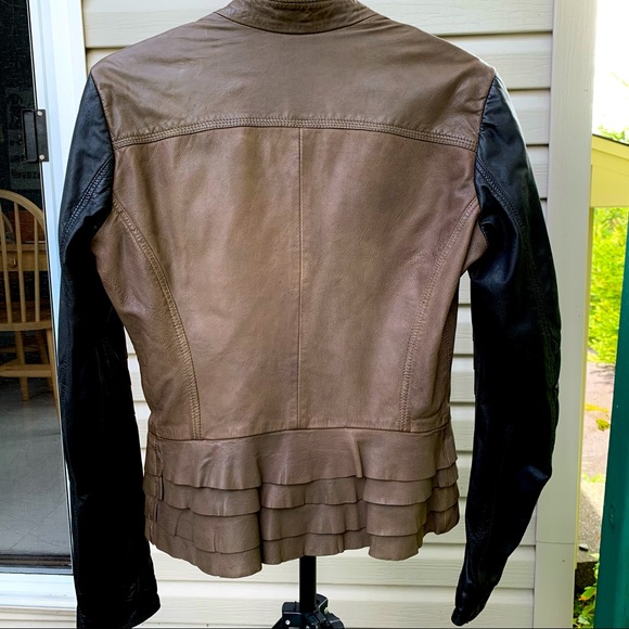 NWT BLINK Brown/Black Leather Jacket - Picture 2 of 6